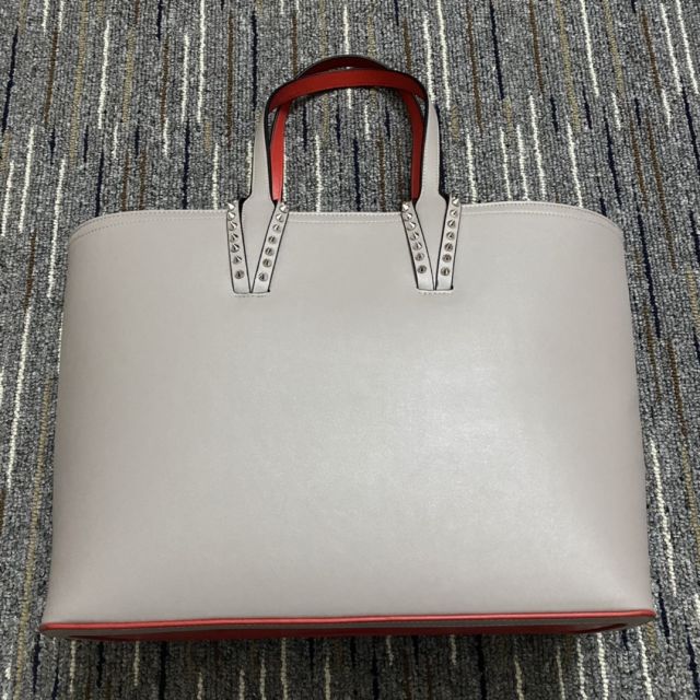 Christian Louboutin Cabata East West Tote Bag Calf Leather Gray