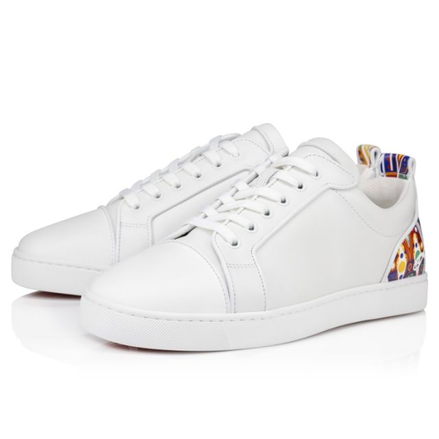 Christian Louboutin Fun Louis Junior Sneakers Calf Leather And Rubber White