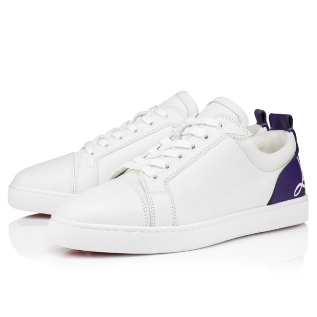 Christian Louboutin Fun Louis Junior Sneakers Smooth Calf Leather White Purple