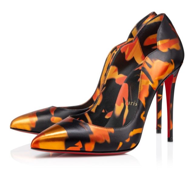 Christian Louboutin Hot Chick 100 mm Pumps Specchio Leather On Fire Multicolor