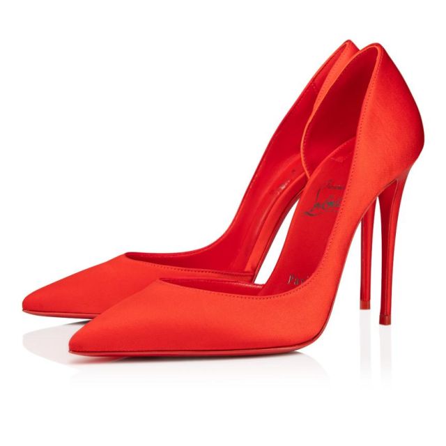 Christian Louboutin Iriza 100mm Pumps Crepe Satin Ole Red