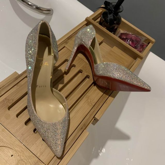 Christian Louboutin Iriza Pumps 100mm Glitter Strass Multicolor