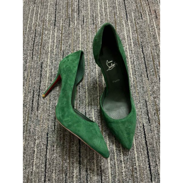 Christian Louboutin Iriza Pumps 85mm Suede Leather Green