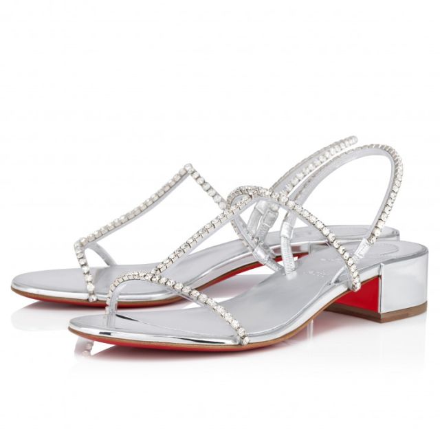 Christian Louboutin Simple Queenie Sandal 25 Mm Sandals Silver