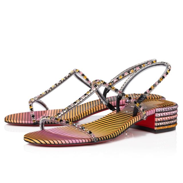 Christian Louboutin Simple Queenie Sandal Strass Aftersun 25 Mm Sandals Multicolor