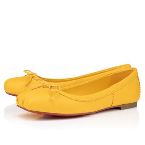 Christian Louboutin Mamadrague Square Toe Ballet Flat Nappa Leather Pollen