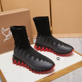 Christian Louboutin Sharky Sock Women Sneakers Knit Mesh Black