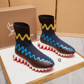 Christian Louboutin Sharky Sock Women Sneakers Knit Mesh Multicolor