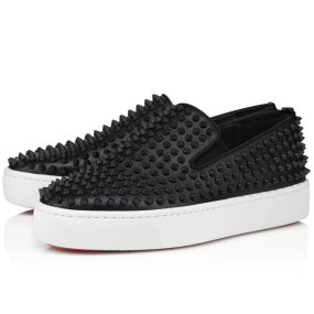 Christian Louboutin Spikeboat Sneaker Alpin Leather Black
