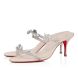 Christian Louboutin Just Queen 70mm Mules Pvc And Nappa Leather Leche