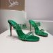 Christian Louboutin Spike Only 105mm PVC and Iridescent Leather Sandals Green