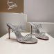 Christian Louboutin Spike Only 105mm PVC and Leather Sandals Silver