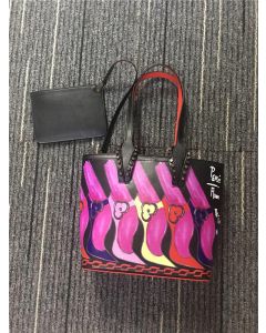 Christian Louboutin Cabata Multi/Black/Pink Print Calf Mini Bag