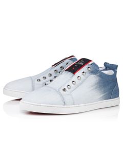 Christian Louboutin F.A.V Fique A Vontade Slip-On Sneakers Denim Brushed Effect