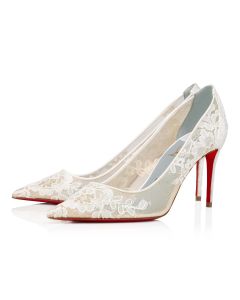 Christian Louboutin Lace 554 Pumps 85mm Low-Cut White