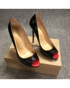 Christian Louboutin New Very Prive Pumps 120mm Patent Leather Black Red