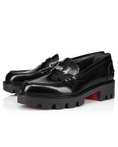 Christian Louboutin Penny Lug Woman Loafers Abrasivato Calf Leather Black