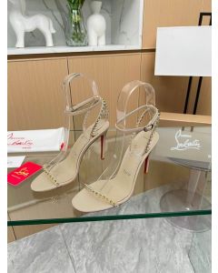 Christian Louboutin So Me 105 mm Sandals Leather Spikes Nude