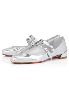 Christian Louboutin Sweet Jane Ballerinas Specchio Calf Leather Silver
